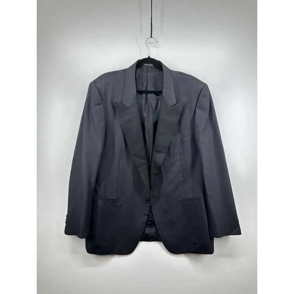 Ermenegildo Zegna Bashford Tuxedo Blazer Mens 56 Wool Silk 1 Button Jacket Black